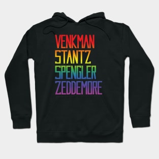 Venkman, Stantz, Spengler, Zeddemore Name Badges (Ghostbusters, rainbow effect) Hoodie